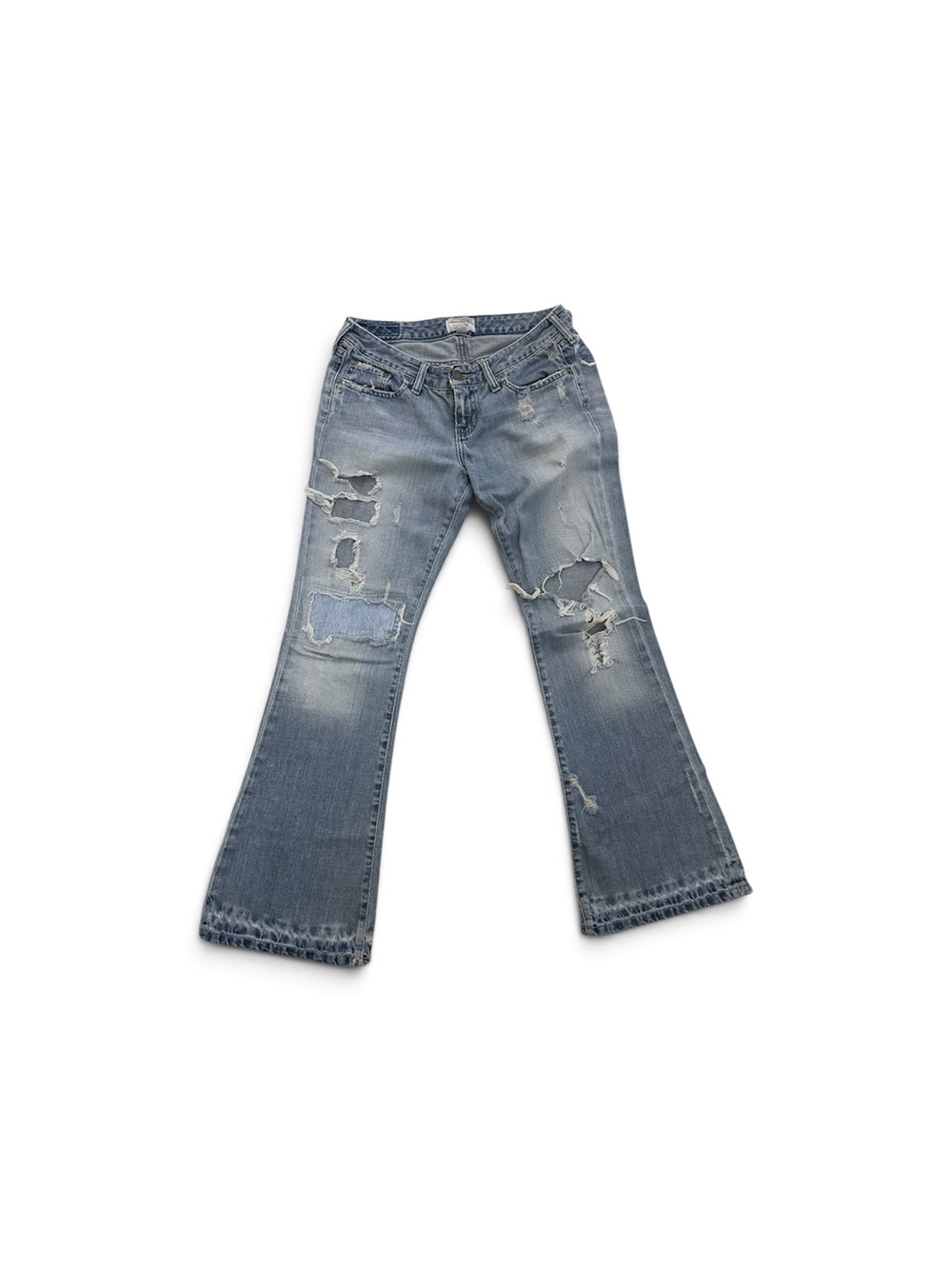 Abercrombie & Fitch Light Blue Distressed Flare Jeans